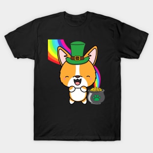 Funny corgi celebrates st patricks day T-Shirt